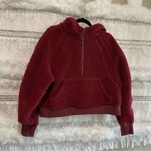 Lululemon Burgundy Oversize Sherpa Scuba Hoodie
